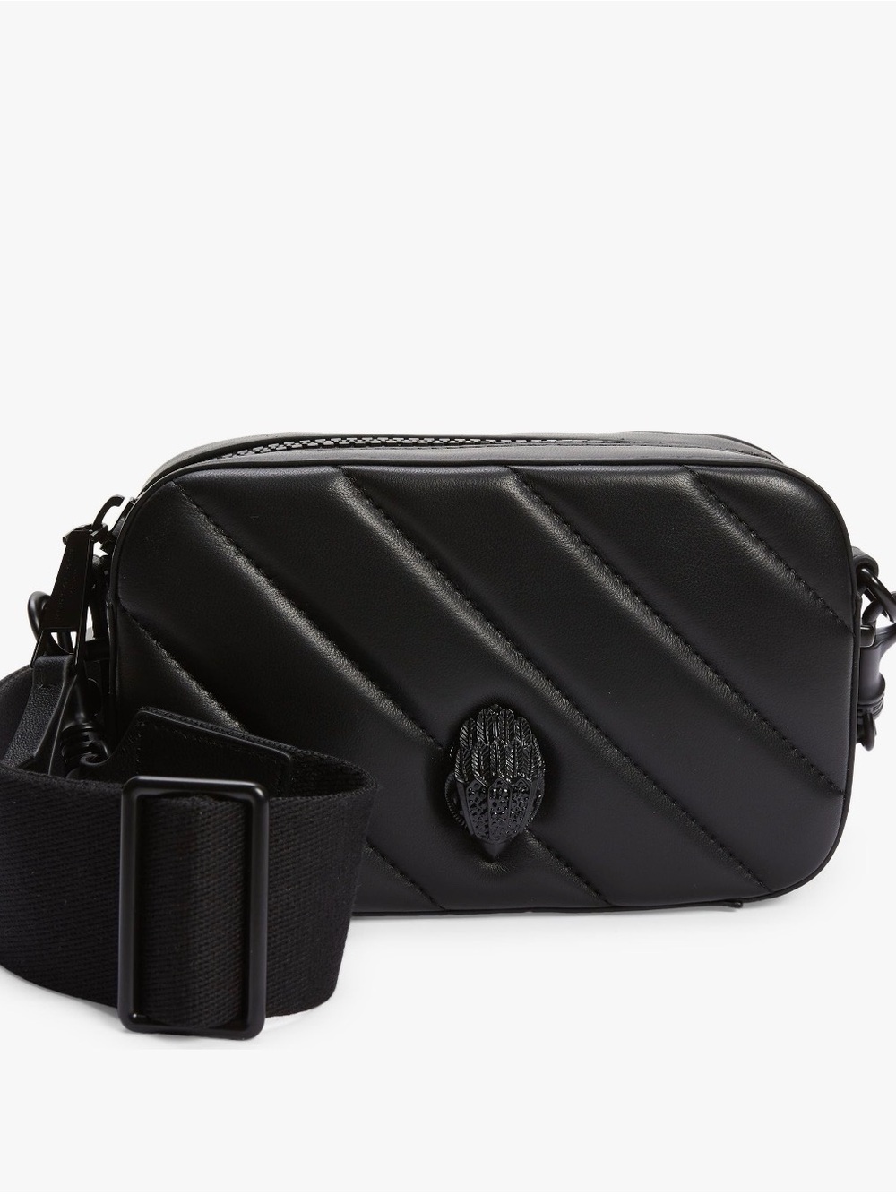 Kurt Geiger Black Quilted Leather Crossbody Bag